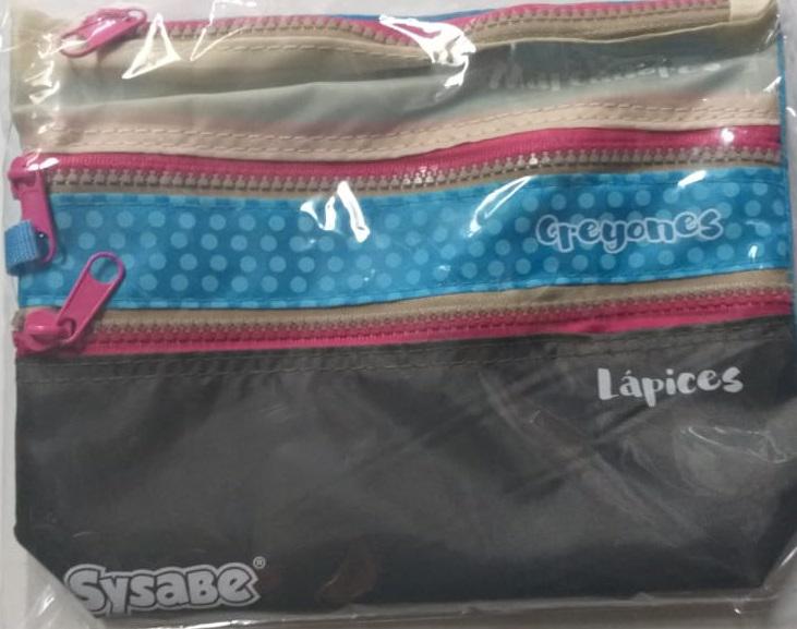 Cartuchera triple cierre