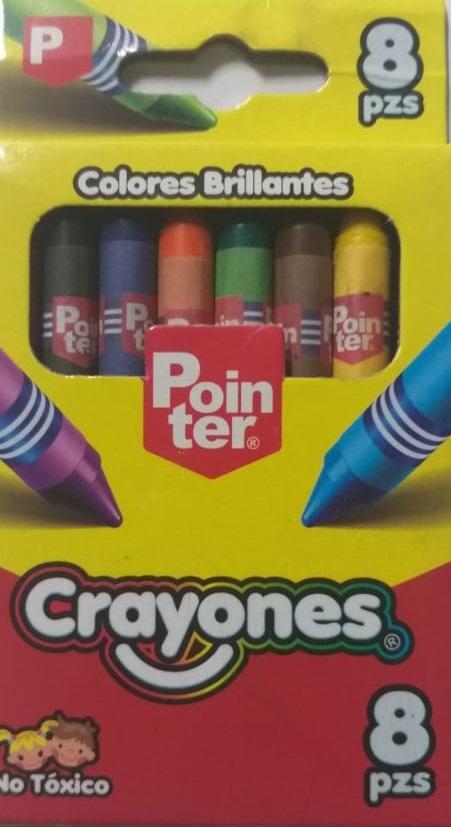 Crayones Pointer Colores Brillantes 8 unidades