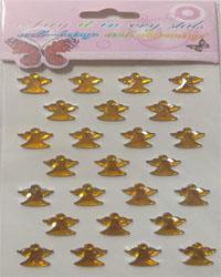 Stickers Acrílicos Angelitos Dorado